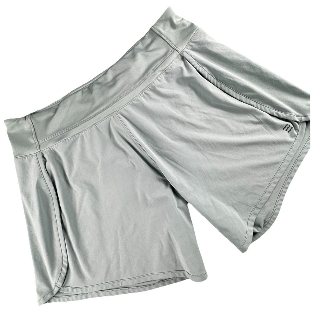 Free Fly Active Breeze Running Short Mens L 6" Inseam Lined Mint Green Fish Gym